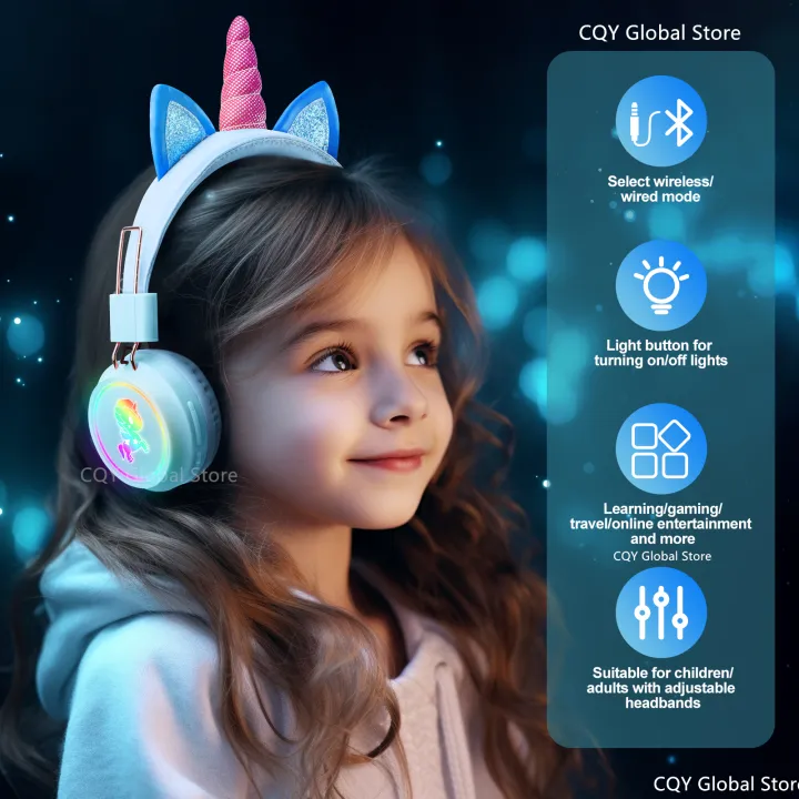 Cartoon%20Unicorn%20Wireless%20Headphones%20RGB%20Girls%20Daughter%20Music%20Stereo%20Earphone%20Kids%20Cute%20Unicorn%20Headset%20With%20Mic%20Christmas%20Gifts%20-%20Image%202