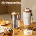Temperature display coffee/juice hot and cold 450ml stainless steel thermos with strap 450ml. 