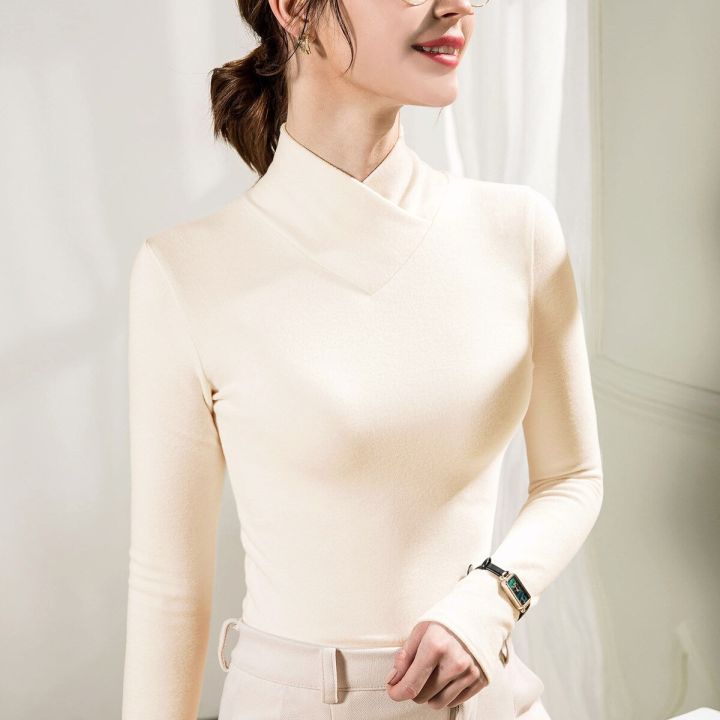 Women Turtleneck Long Sleeve Tops Women's Warmkeeping Solid Color Clothing Female Winter and Autumn Blauses