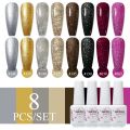 Clou Beaute 8ml Nail Gel Polish Set 6/8pcs Vernis Semi Permanent UV Gel Nail Art Varnish Manicure Glitter Nail Polish Set Kit. 
