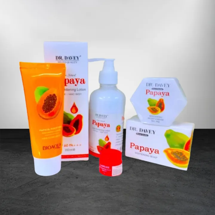 Papaya Combo Pack WIth Face Wash, Lotion, Lip Therapy & Soap For Beauties