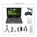 15'' Portable Car Rechargeable DVD Player Game Remote Control 270° Swivel Screen Black - Black. 