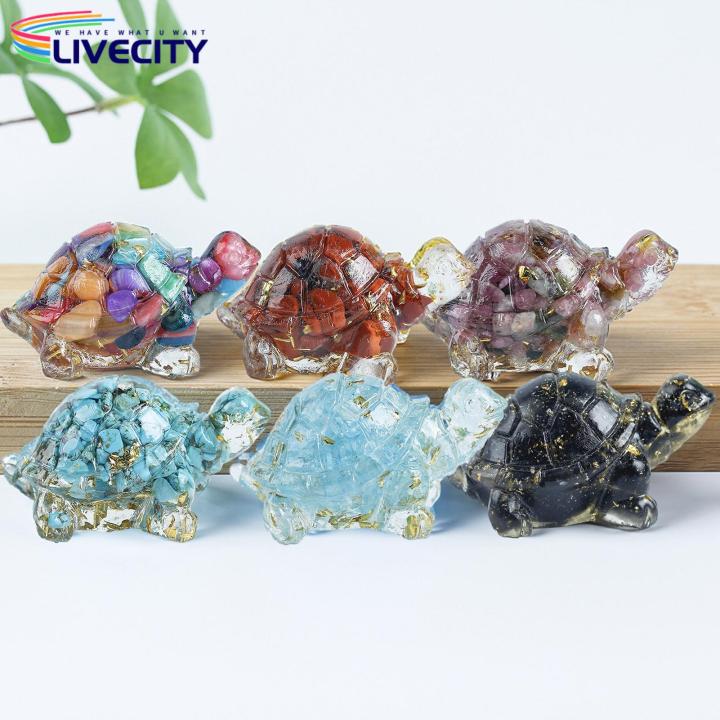 Faux Crystal Turtle Figurine Sparkling Crystal Turtle Figurine Exquisite Resin Tortoise Statue for Home Office Car Decor Southeast Asian Delight Artificial Tortoise Ornament