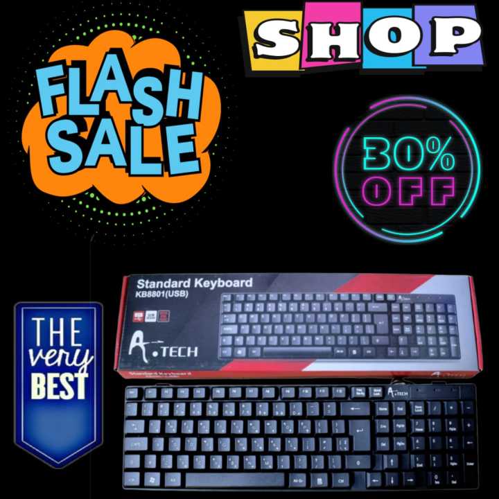 A.Tech Standard kyeboard with Bangla  [KB8801USB]-Color Family-[Black]