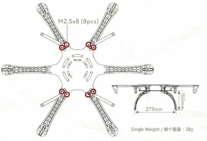 4%20Pcs%20Universal%20Tall%20Landing%20Gear%20Skids%20For%20F450%20F550%20500%20X-Mode%20Alien%20DIY%20FPV%20Multirotor%20Frame%20-%20Image%203
