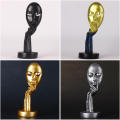 Art Character Sculpture Lady Decorative Face Statues Resin Abstract Human Modern.