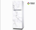 Fridge Wallpaper Vinyl Natural White Marble and 3D Background , Warp, Skin Sticker (200 x 60cm). 