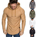 elegantstunning Men Casual Hoodie Fashion Solid Color Long Sleeves Hooded Sweatshirt Breathable Slim Fit Pullover Sweater. 