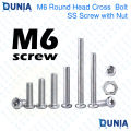 M6 Pan Head Phillips Stainless Steel 1mm Pitch Drive machine Replacement Screw. 