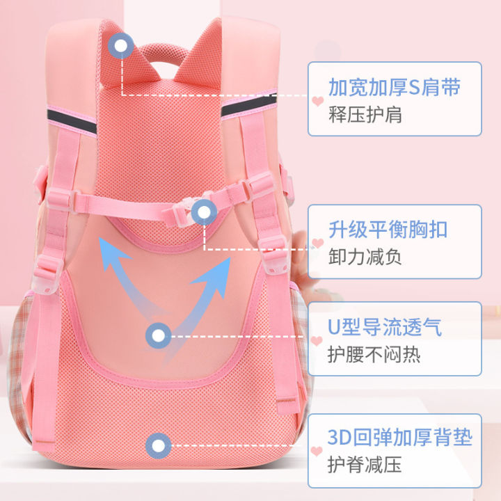 New%20Cute%20and%20Lightweight%20Waterproof%20and%20Lightweight%20Spine%20Protection%20Children's%20Backpack%20Female%20First%20to%20Sixth%20Grade%20Backpack%20Primary%20School%20Student%20Schoolbag%20-%20Image%203