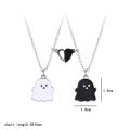 Lovecryst 2Pcs/set Cute Black and White Ghost Magnet Best Friend Necklace for Girls BFF Friendship Jewelry Gift.