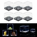 【The road to happiness Store】Transparent Acrylic Display Case Gems Statue Models 3x3x3.5cm.