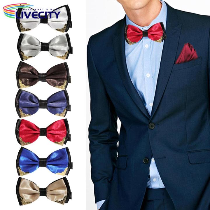Suit Tie Metal Corner Double Layer Groom Bow Tie