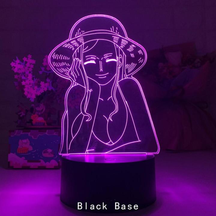 Anime ONE PIECE Monkey D Luffy Figure Kids Night Light Led Color Changing Atmosphere for Child Bedroom Bedside Decor Desk Lamp