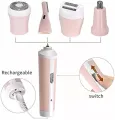 Kemei Km-3024 Multifunctional 4 In 1 Rechargeable Woman Body Shaver Eyebrow Nose Trimmer Set.