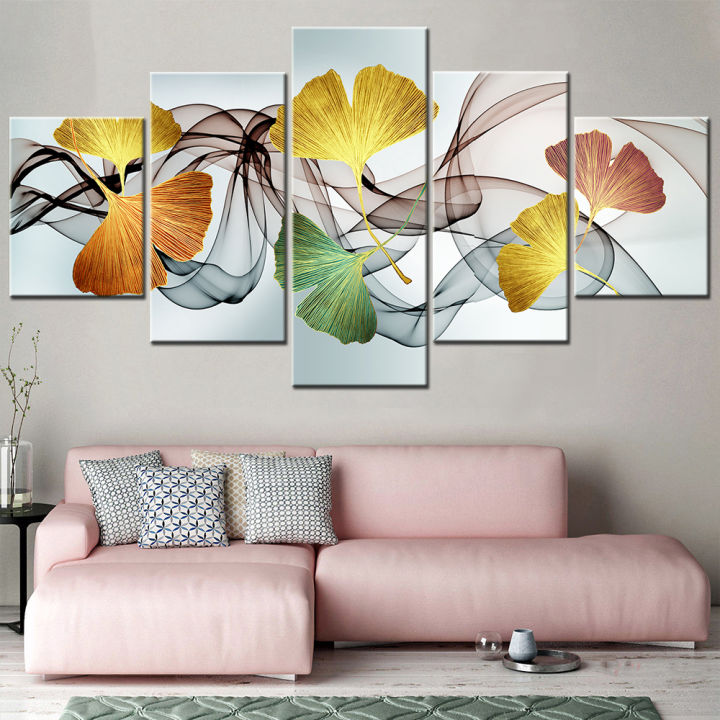 5 Piece Wall Art Canvas Painting Abstract Flower Print For Living Room Decor Modular Picture Modern Home Decoration Accesories