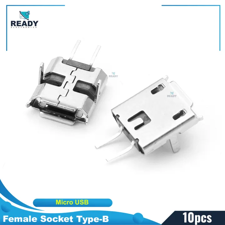 10pcs%202Pin%20MICRO%20USB%20Female%20Socket%20Type-B%202%20Pin%20Leads%20Female%20DIP%20Power%20Socket%20Connector%20Micro%20USB%20Panel%20Mount%20Without%20Cables%20For%20Charging%20Socket%20-%20Image%202