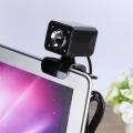 A862 360 Degree Rotatable 480P WebCam USB Wire Camera with Microphone y 4 LED lights for Desktop Skype Computer PC Laptop, Cable Length: 1.4m.