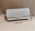 Ladies Glitter Silver Clutch Bag Envelope Evening Bag Fashion Elegant Long Purse Women Chain Shoulder Bags Wedding Party Handbag. 