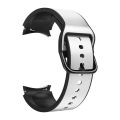 For Samsung Galaxy Watch 4 Classic 46mm 20mm Silicone Pasted Leather Watch Band. 