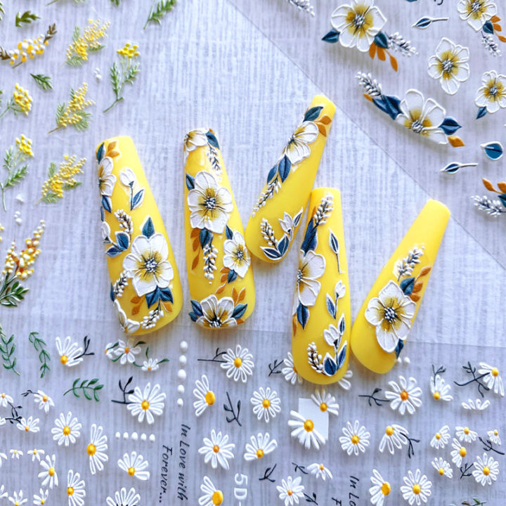 Embossed%20butterfly%20nail%20art%20sticker%20small%20white%20flower%20magnolia%20flower%20small%20daisy%20leaves%20K222%20K223%20K224%20-%20Image%202