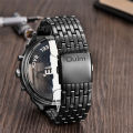 Oulm Huge Two Time Zone Men's Watches Top Luxury Brand Male Quartz Big Size Watch Individuality Large Men Military Wristwatch.