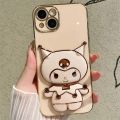 Kuromi My Melody Mirror Holder Case For Samsung Galaxy S23 Ultra S22 S21 S20 FE S10 Note 20 10 Plus A24 A34 A54 Plating Cover. 