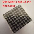 788BS RED Color LED 20mm DOT Matrix Round Dot 8x8 1.9mm LED 16 Pin Leads Common Anode 7 Segment Display For Panel Moving Text Massage Arduino. 