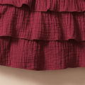 DSstyles Girls Princess Dress Summer Flying Sleeves Ruffled Dress With Bowknot Headband For Birthday Christmas Party.
