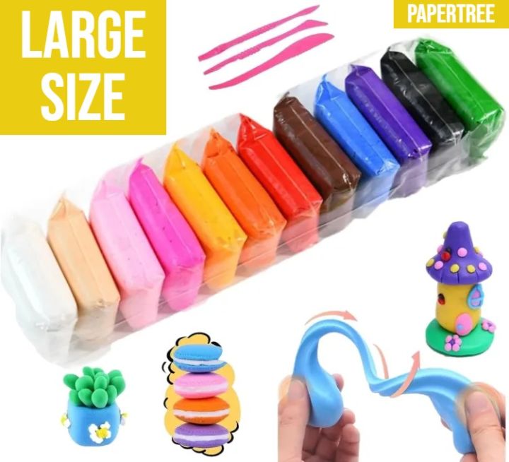 Papertree 12 Colors Soft Super Light Clay Modeling Air Dry Clay For DIY Handmade Toys