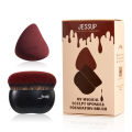 Jessup Foundation Brush with Makeup Sponge, Black Makeup Brush Flat Top Kabuki Brush for Liquid Blending Stippling, T881. 