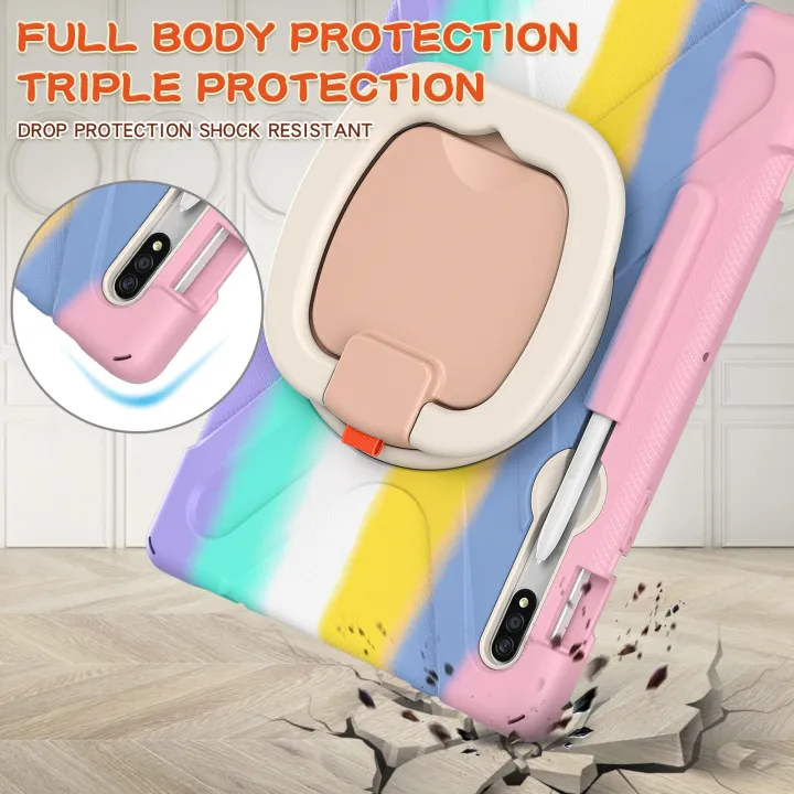 For%20Samsung%20Galaxy%20Tab%20S8%20/%20Galaxy%20Tab%20S7%20T870%20/%20T875%20Silicone%20+%20PC%20Protective%20Case%20with%20Holder%20&%20Shoulder%20Strap(Navy%20Blue%20+%20Yellow%20Green)%20-%20Image%203