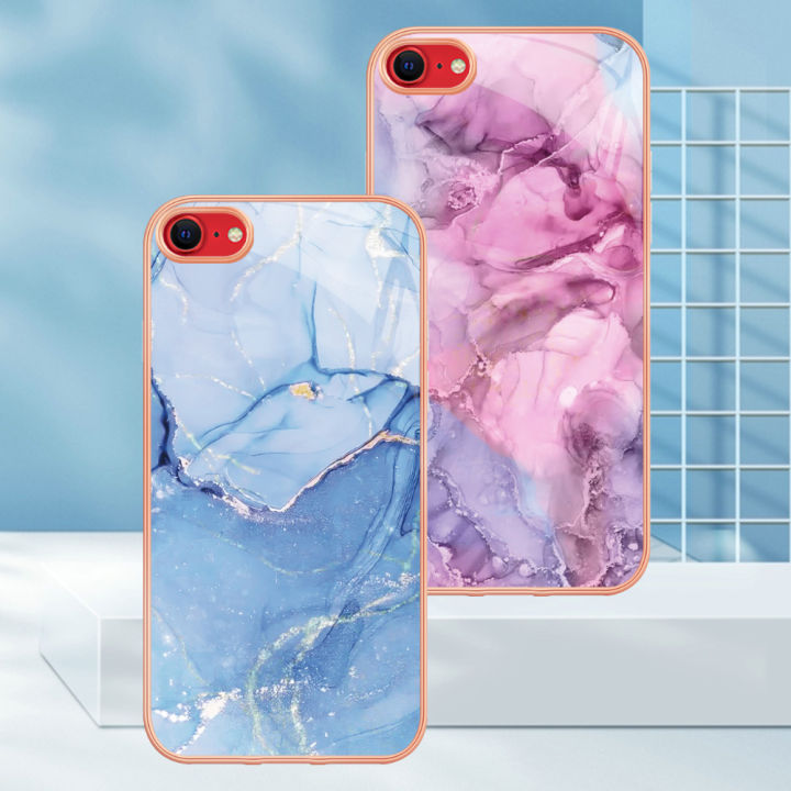 Fashion%20Plating%20Marble%20Case%20For%20iPhone%20SE%202022%20/%20iPhone%20SE%202020%20/%20iPhone%208%20/%20iPhone%207%20Phone%20Case%20Soft%20TPU%20Rubber%20Colorful%20Back%20Cover%20-%20Image%202