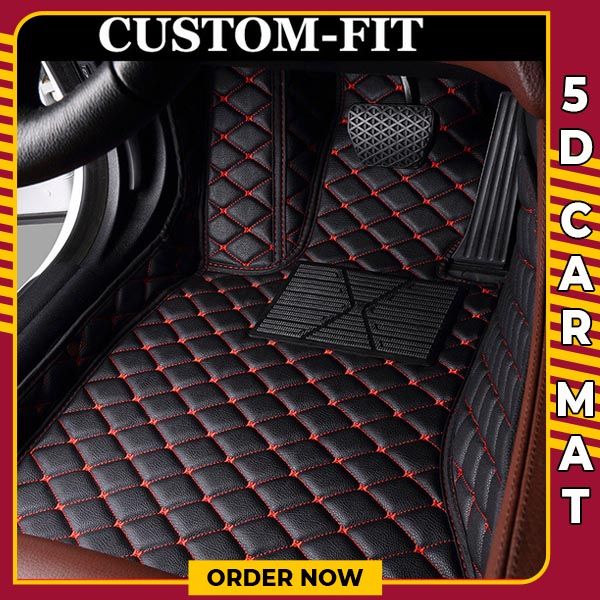 PVC Leather 5D Car Mat - BLACK & RED,CAR MAT/5D MAT