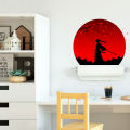 Transparent Background Decoration For Japanese Art With Ancient Design Of Samurai Training Wall Sticker Mural Living Room Decal.