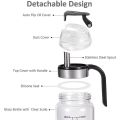 Automatic opening and closing glass oil jug oil bottle oil vinegar bottle for kitchen leak-proof measurable seasoning juice jug. 