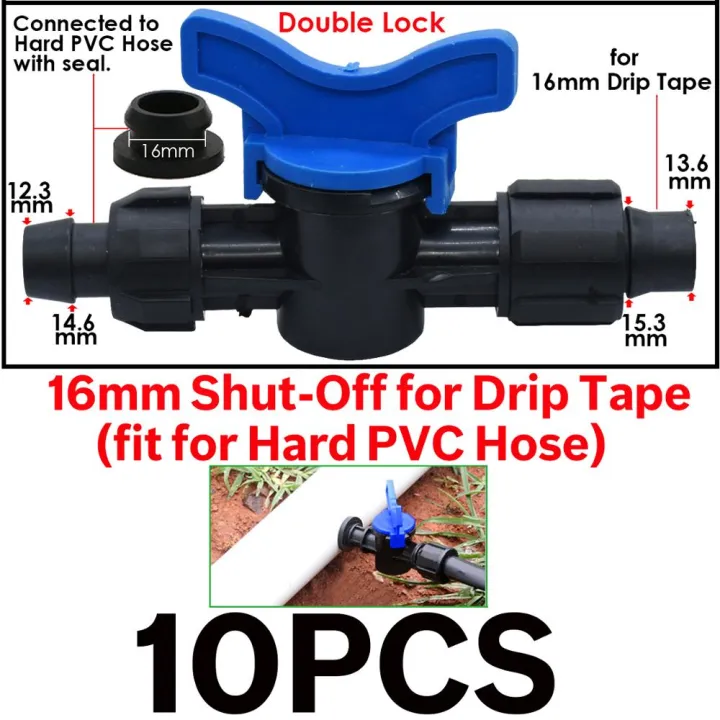 16mm%205/8%20Drip%20Irrigation%20Tape%20Shut-Off%20Valve%20End%20Plug%20Connector%20Thread%20Lock%20Garden%20Watering%20System%20Greenyhouse%20to%20PVC%20Hard%20Pipe%20-%20Image%202