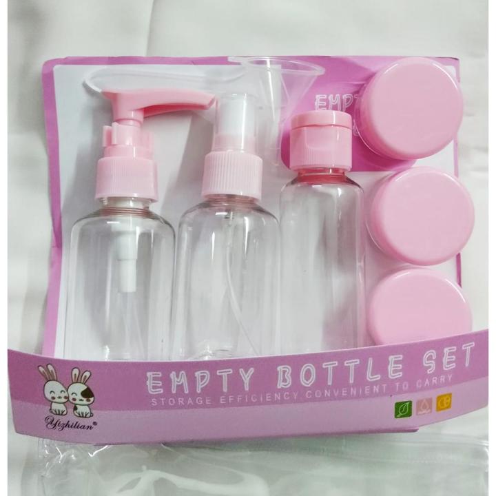 Travel kits bottle Set 9 pcs, Made in PRC.