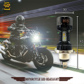 Motorcycle 12v H4 Hi Low beam Motoled M8 Headlight LED Bulbs White & Yellow Light. 