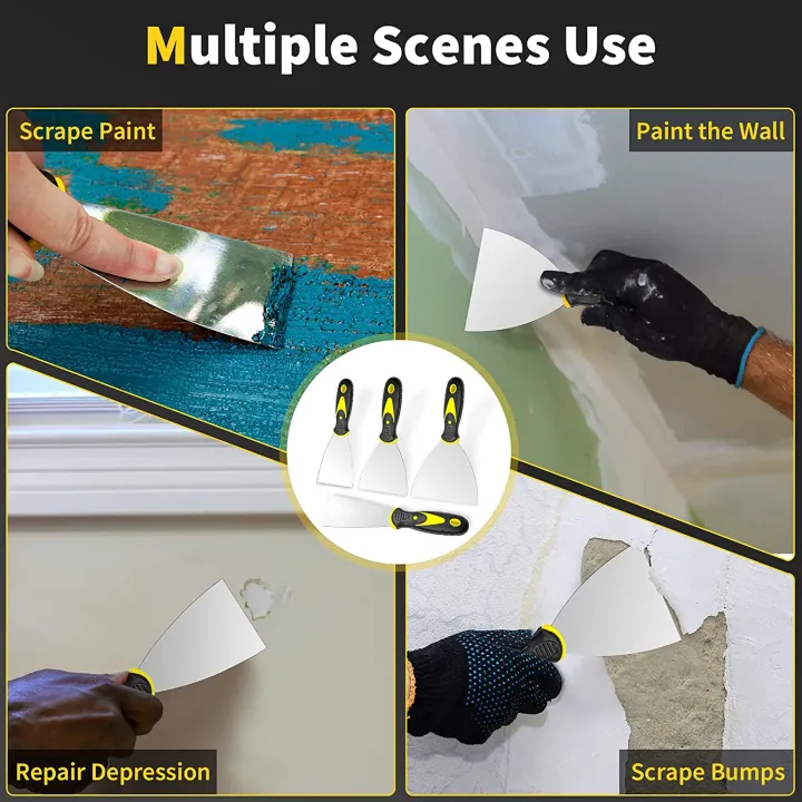 4Pcs%20Putty%20Knife%20Set%20Scraper%20for%20Repairing%20Drywall%20Removing%20Wallpaper%20-%20Image%202
