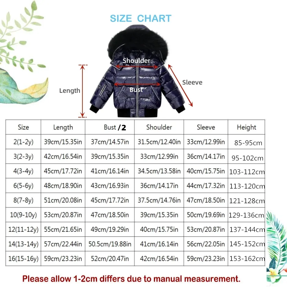 Down Jacket Moncler Coat Size Chart AP Winter Children Coat For