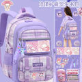 New Elementary School Student Melody School Bag Girls Grade 1-6 Cute Large Capacity Load Reduction Children's Backpack Female 3. 