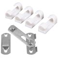 1Set Hasp Latch METAL Hasp Latch Lock Sliding Door Lock for Window Cabinet Fitting & 20Pcs Wire Fixing Clamp Clip White. 