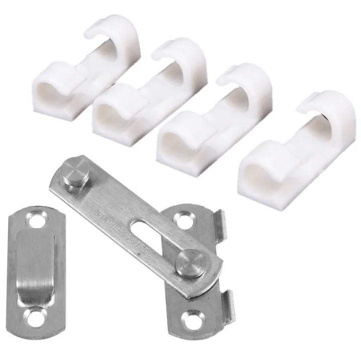 1Set%20Hasp%20Latch%20METAL%20Hasp%20Latch%20Lock%20Sliding%20Door%20Lock%20for%20Window%20Cabinet%20Fitting%20&%2020Pcs%20Wire%20Fixing%20Clamp%20Clip%20White%20-%20Image%202