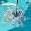 Transparent Cartoon Umbrella Ins Automatic Folding Parasol Portable Wind-proof Cute Anime Umbrella Rain Gear Girl Birthday Gifts.