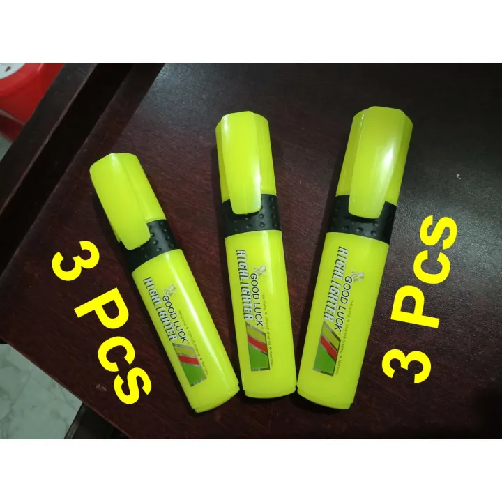 Good Luck Highlighter Pen (Yellow) 3Pcs