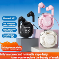 Ultrapods Pro True Wireless Earbuds with Display Transparent Design, Bluetooth 5.3 Auto Connection, Touch Control & Wireless charging Headset with Charging Case & Cab Long Life Battery in-Ear Bluetooth Headset By Pucxo.