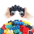 Children's 50pcs large particles soft rubber bricks assembled DIY toys puzzle science and education building block storage box set. 