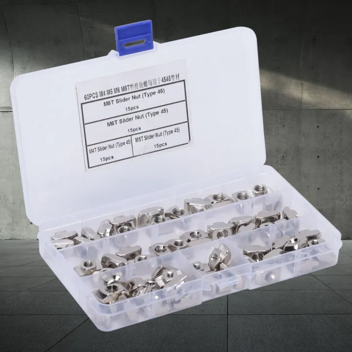 60pcs%20T%20Slot%20Sliding%20Nut%20M4%20M5%20M6%20M8%20Fastener%20Nuts%20for%204545%20Aluminum%20Profiles%20-%20Image%204