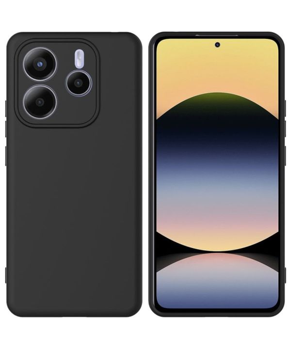 Xiaomi Redmi Note 14 5G Case Liquid Silicone Case Phone Back Cover - Black